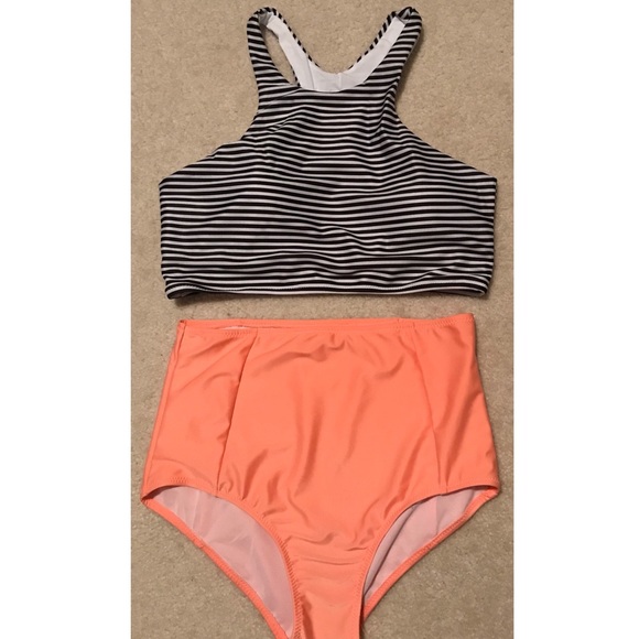 New Style💕Retro High Waisted Bikini in Black - Picture 3 of 5